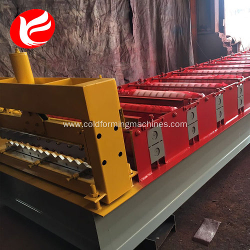 Corrugated metal sheet roofing panel forming machinery